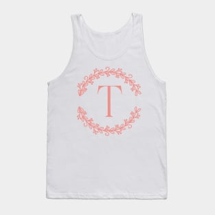 Pink Monogram Letter T Tank Top